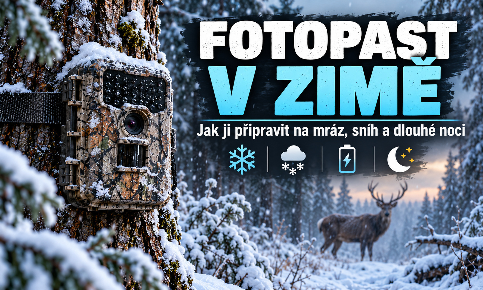 Fotopast v zimě: jak ji připravit na mráz, sníh a dlouhé noci