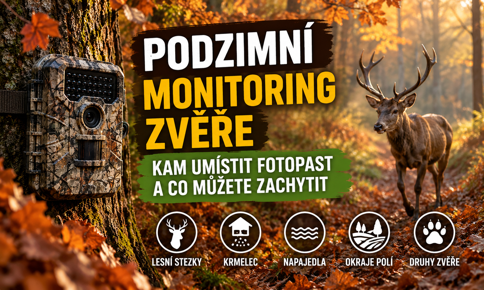 Podzimní monitoring zvěře fotopastí: kam ji umístit a co můžete zachytit